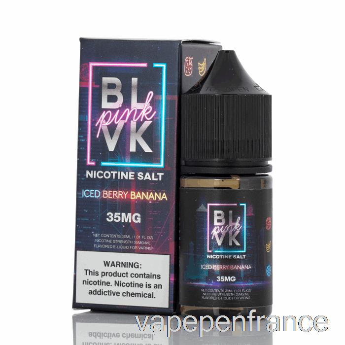 Sel De Banane Aux Baies Glacées - Série Rose Blvk - Blvk - Stylo Vape 30 Ml 35 Mg